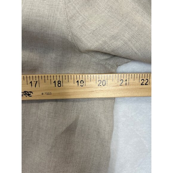 J.Jill Love Linen Tunic Top‎ Womens Small Beige Asymmetrical Hem Long Sleeve - Picture 5 of 7